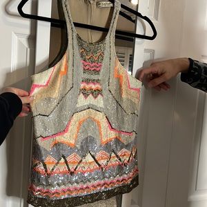 ALL SAINTS Sequin geometric tank